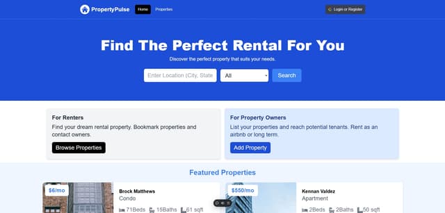 Properties Manager App with admin panel